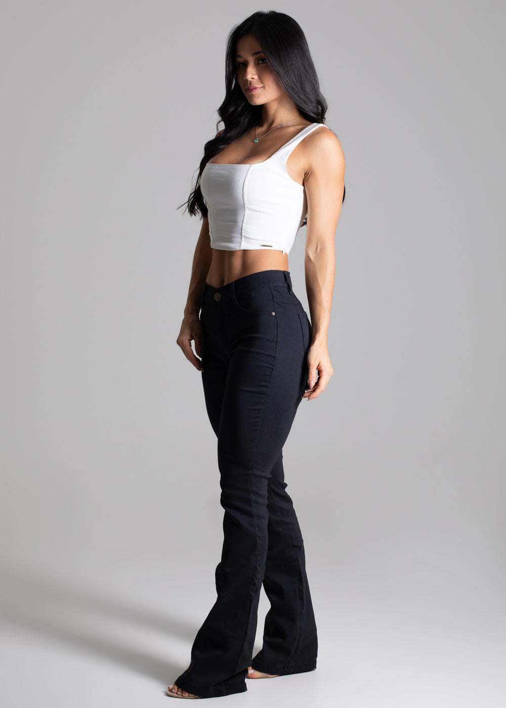 Calça Sarja Sawary Boot Cut - 254855 PRETO