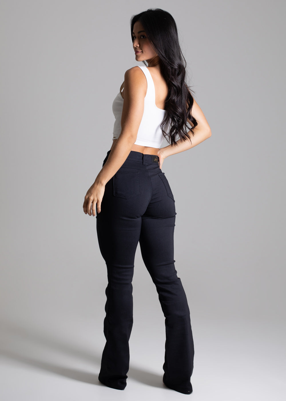 Calça Sarja Sawary Boot Cut - 254855 PRETO