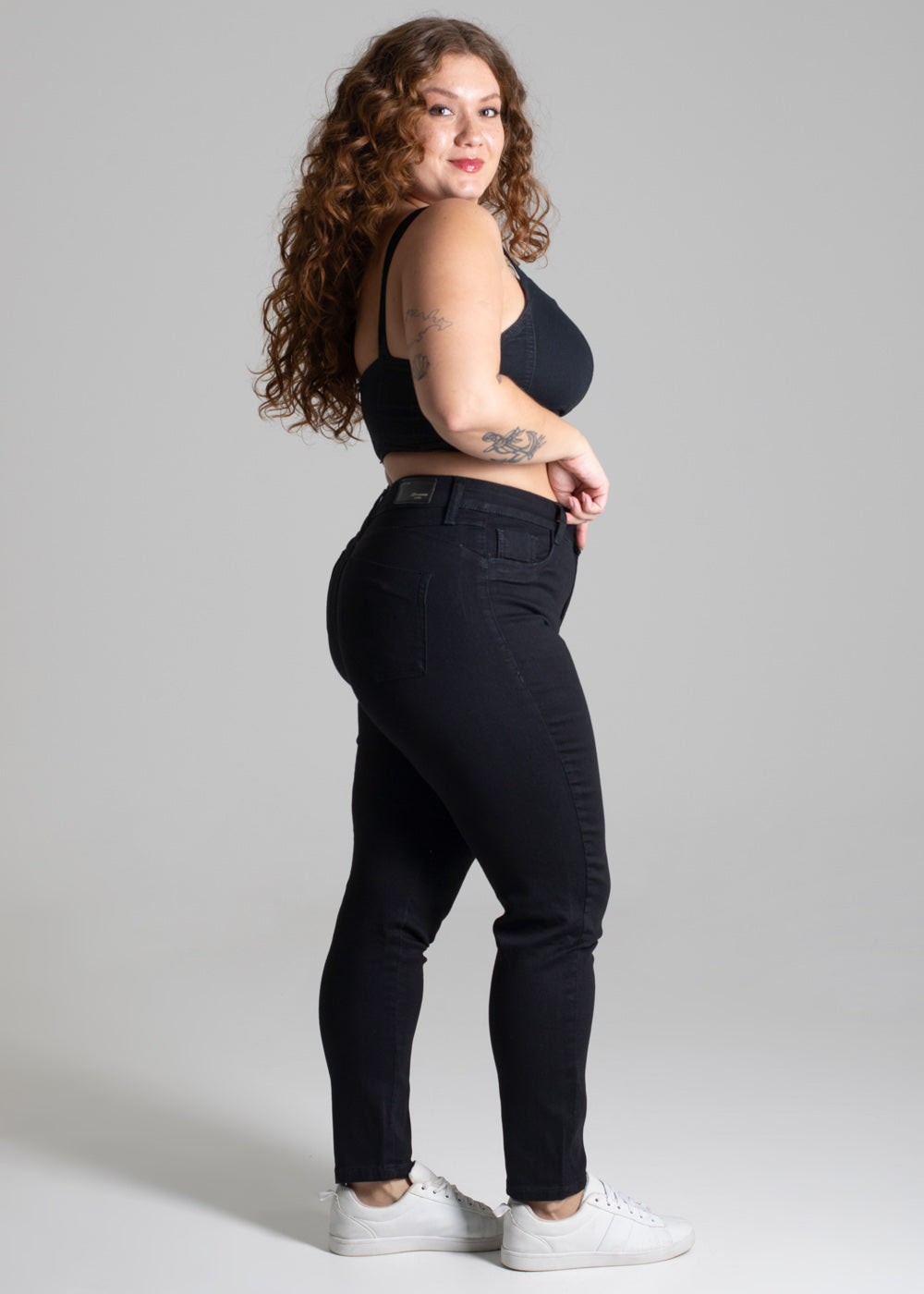 Calça Sarja Sawary Plus Size Cigarrete - 267162 PRETO