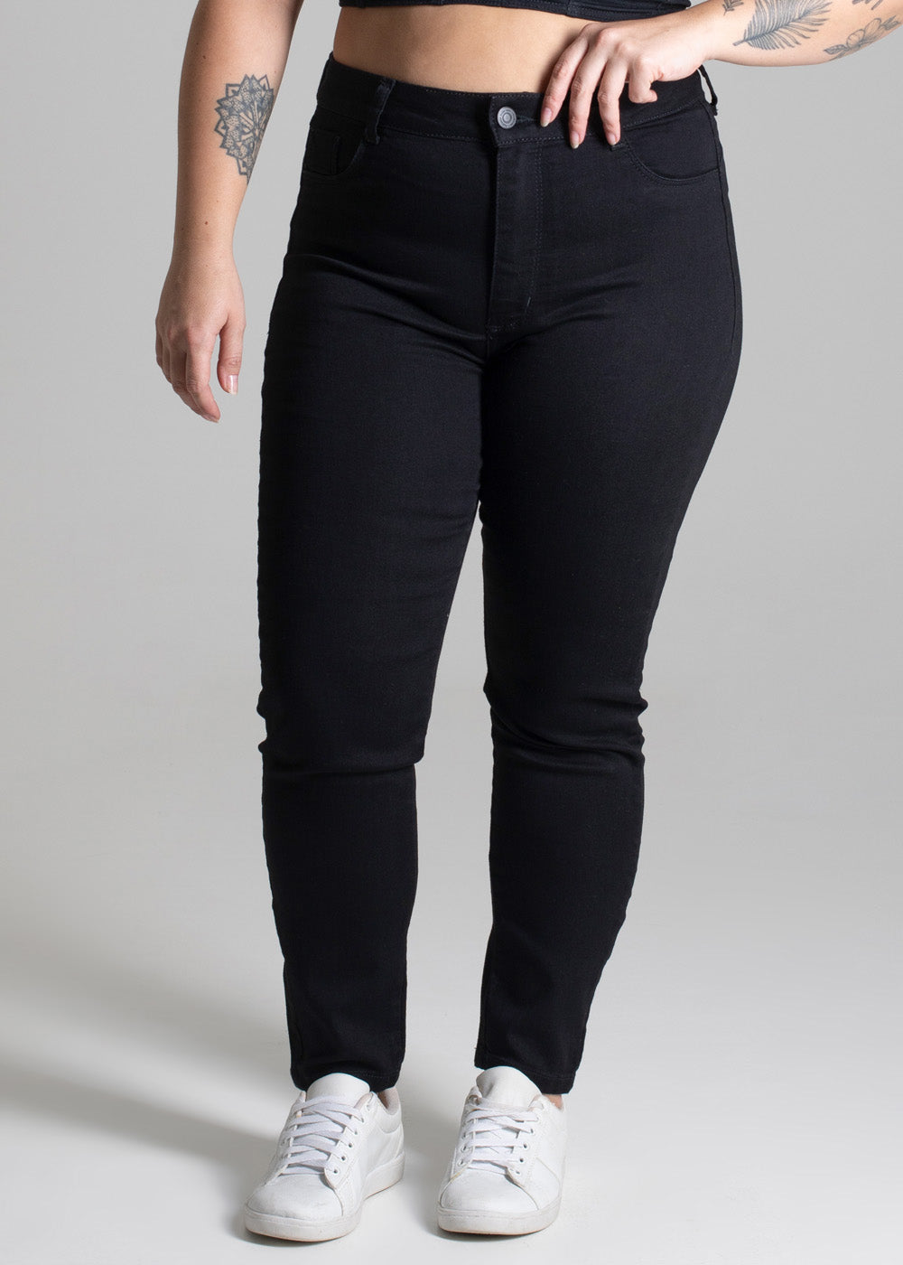 Calça Sarja Sawary Plus Size Cigarrete - 267162 PRETO