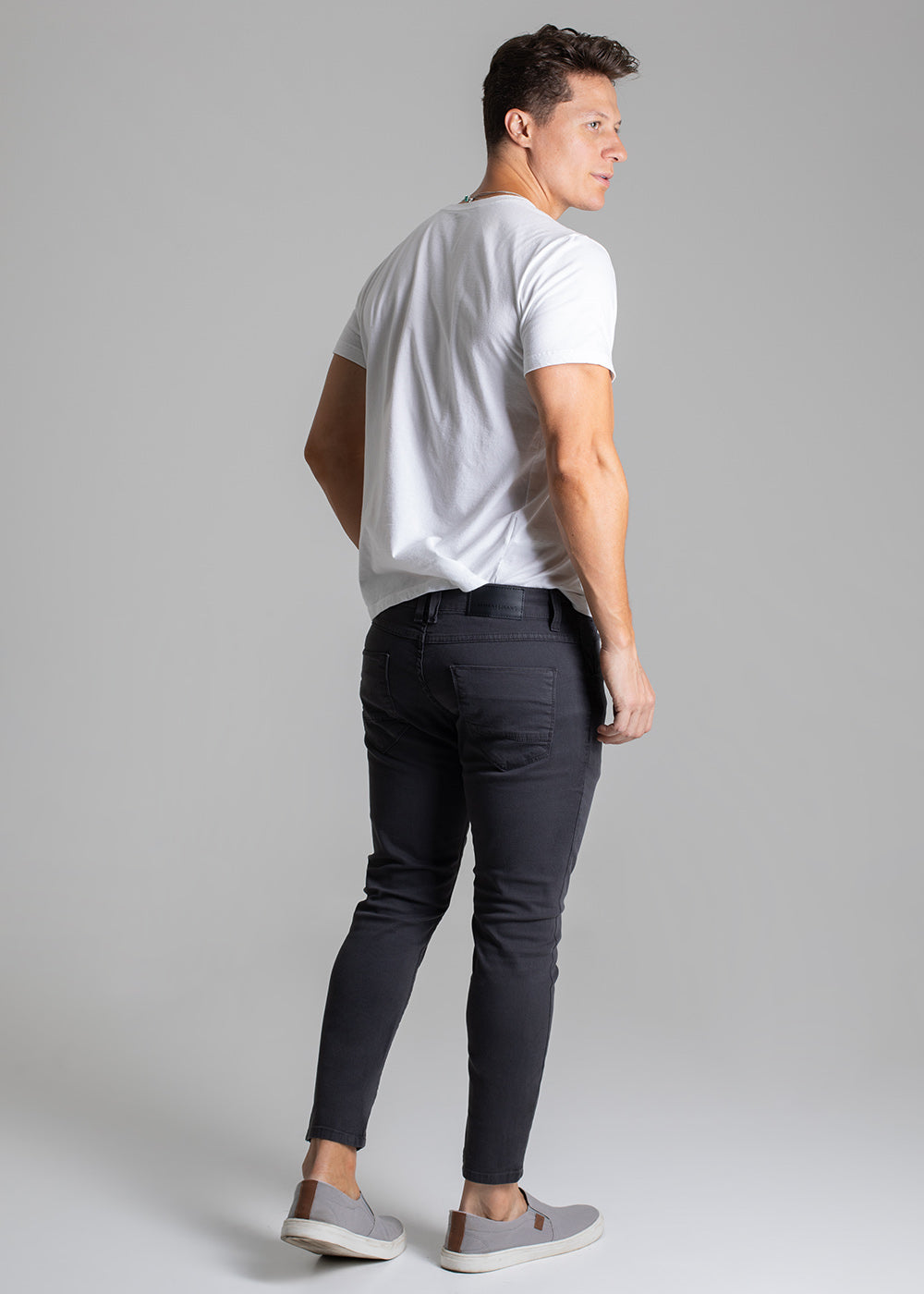 Calça Sarja Sawary Cropped - 272477 CINZA