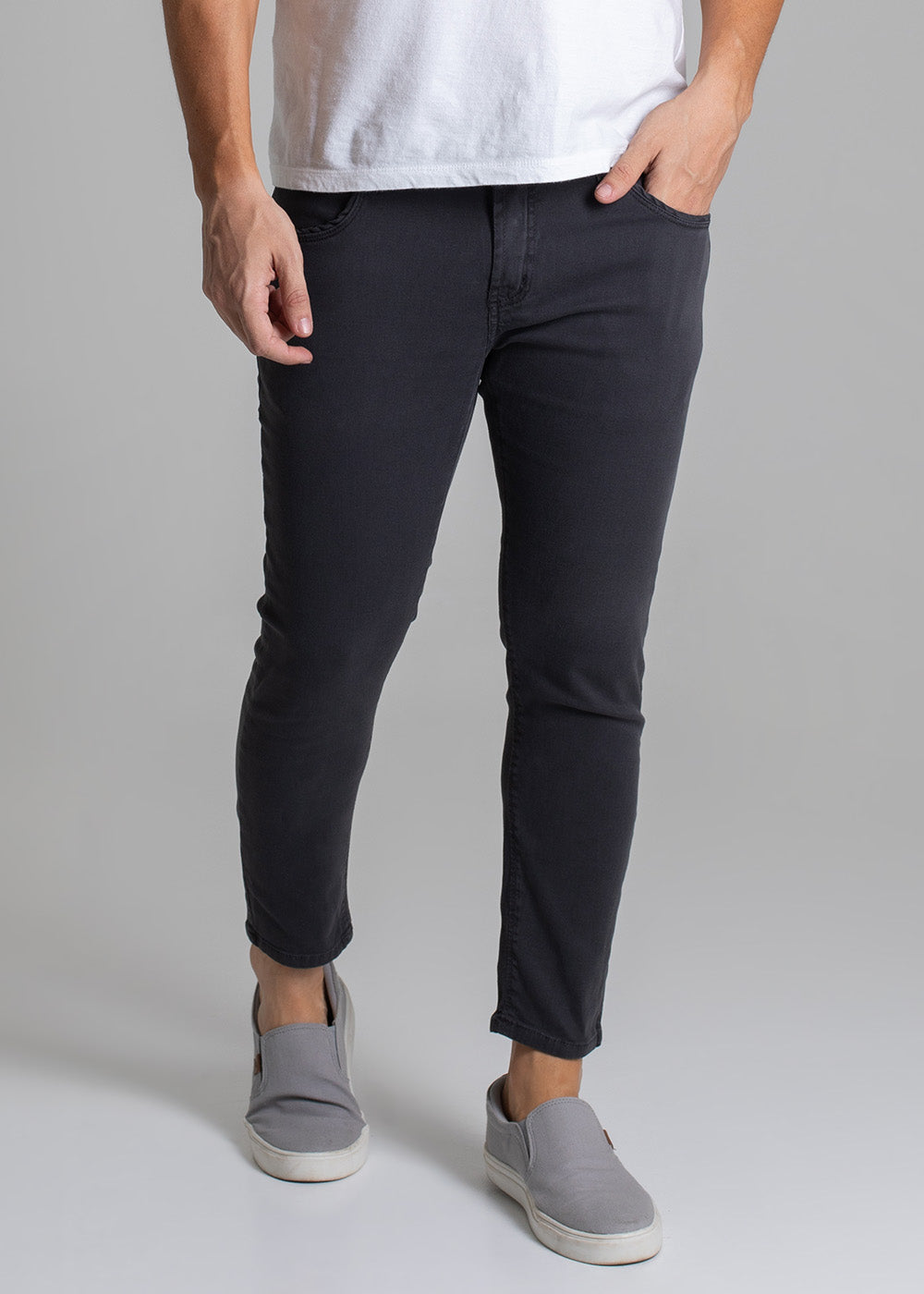 Calça Sarja Sawary Cropped - 272477 CINZA