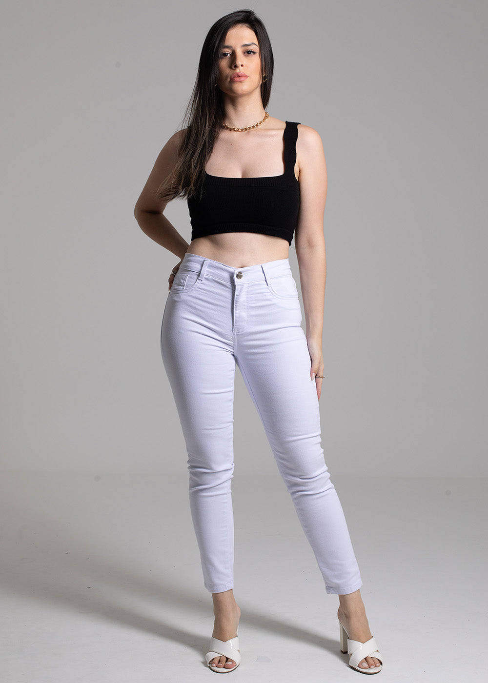 Calça Sarja Sawary Skinny - 272672 BRANCO