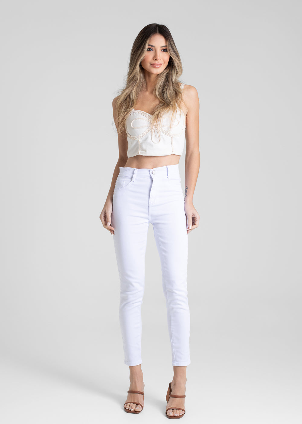 Calça Sarja Sawary Skinny - 272778 BRANCO