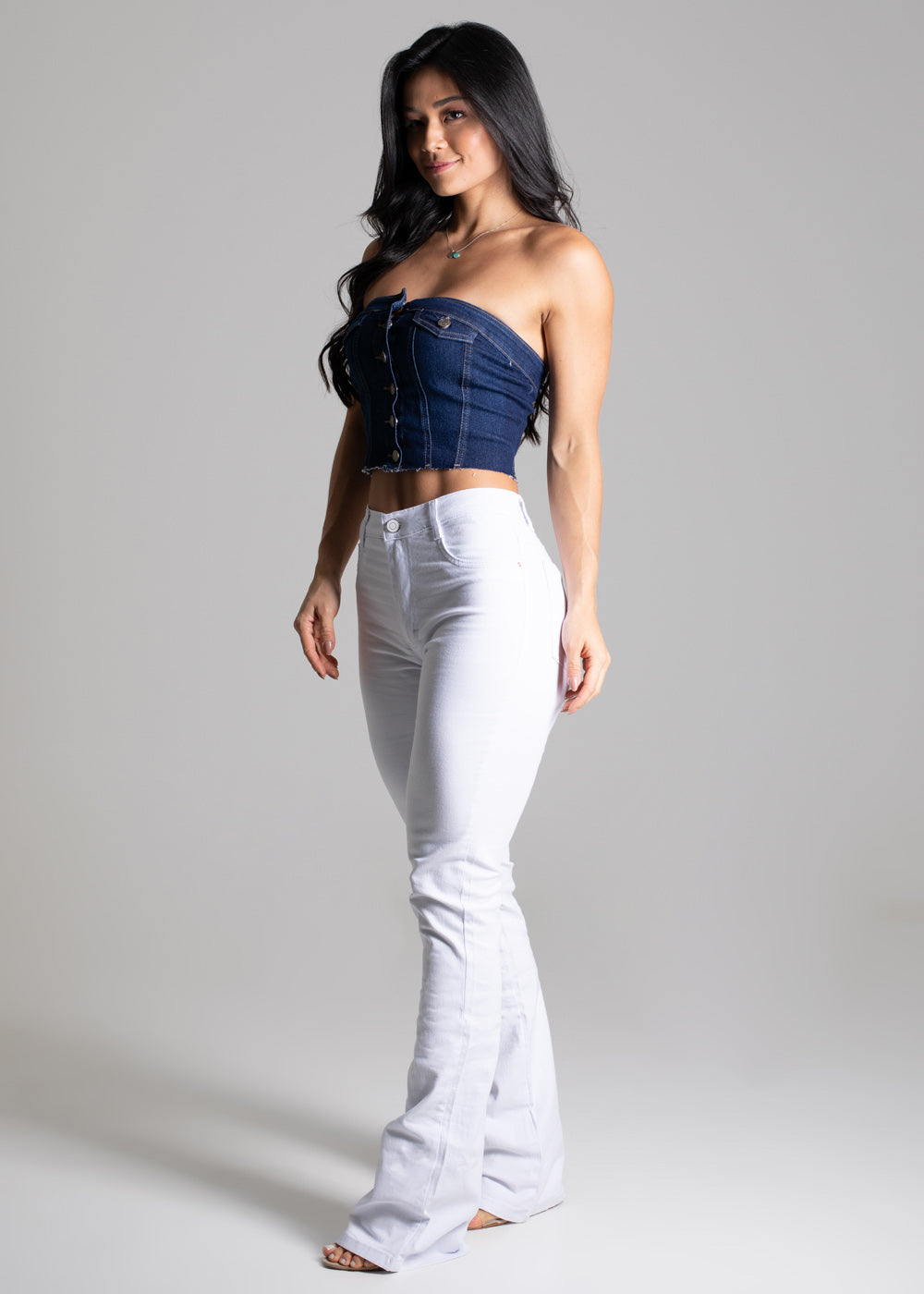 Calça Sarja Sawary Boot Cut - 275912 BRANCO