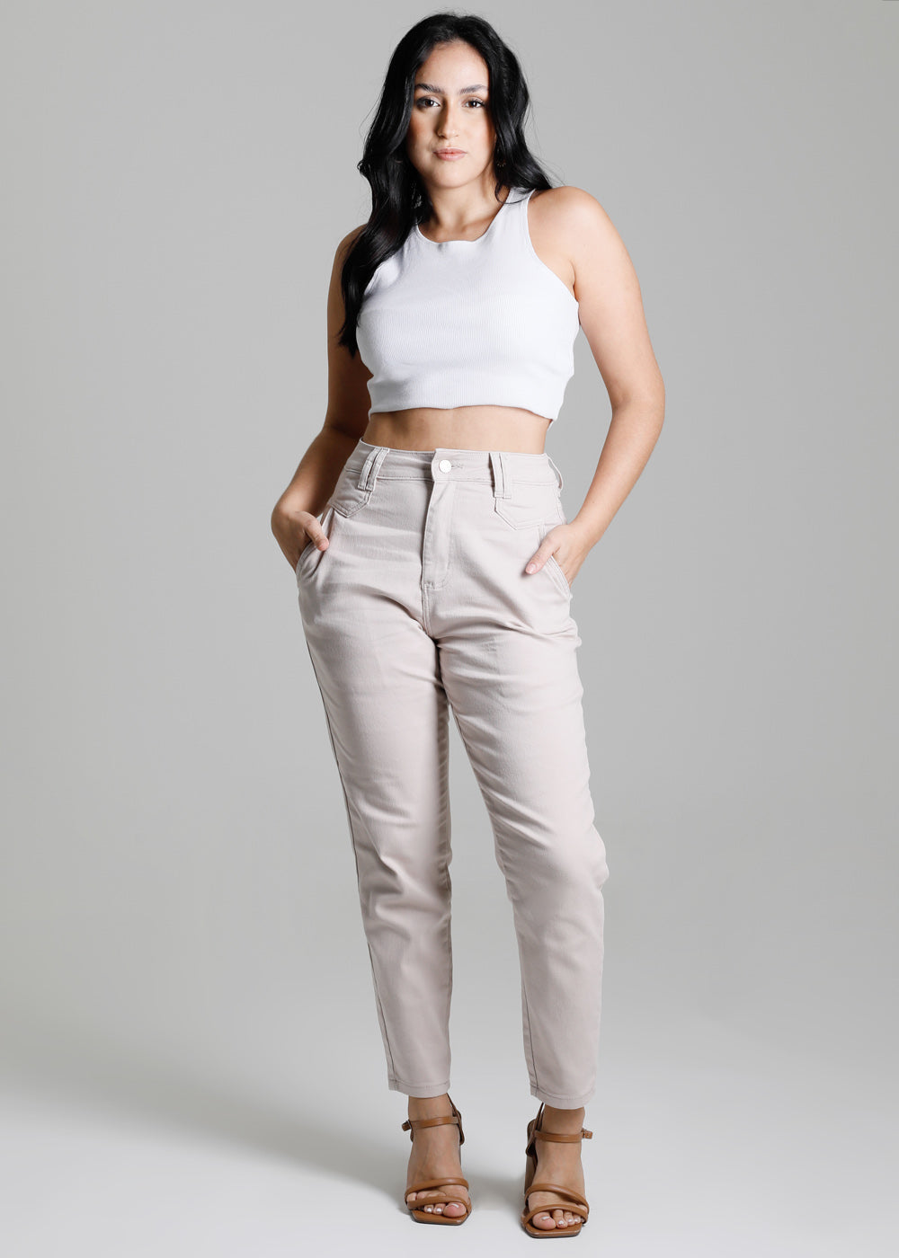 Calça Sarja Sawary Mom - 276235 BEGE