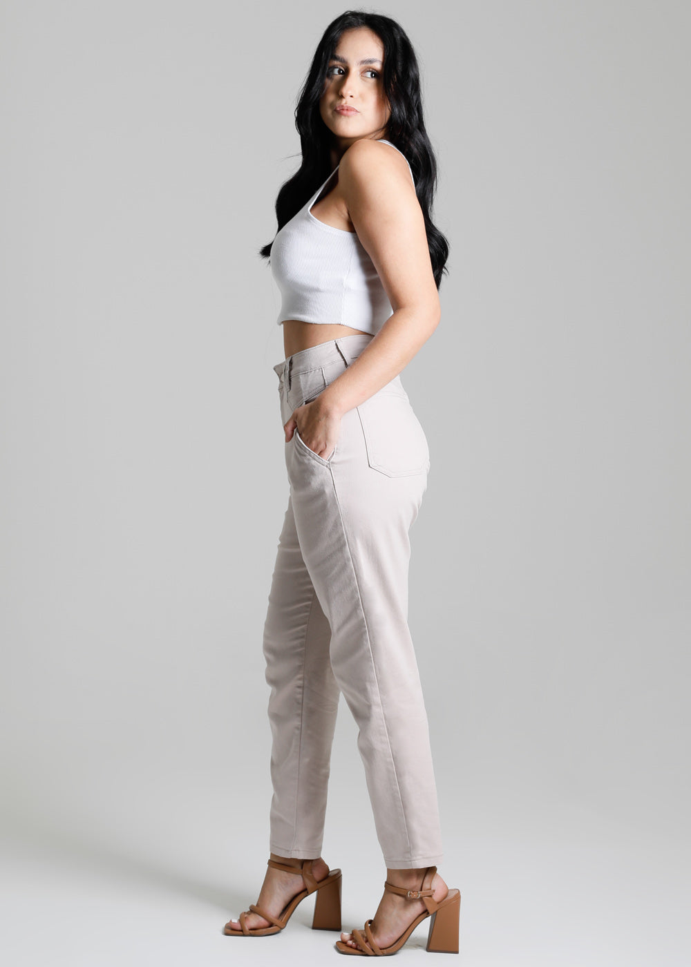 Calça Sarja Sawary Mom - 276235 BEGE