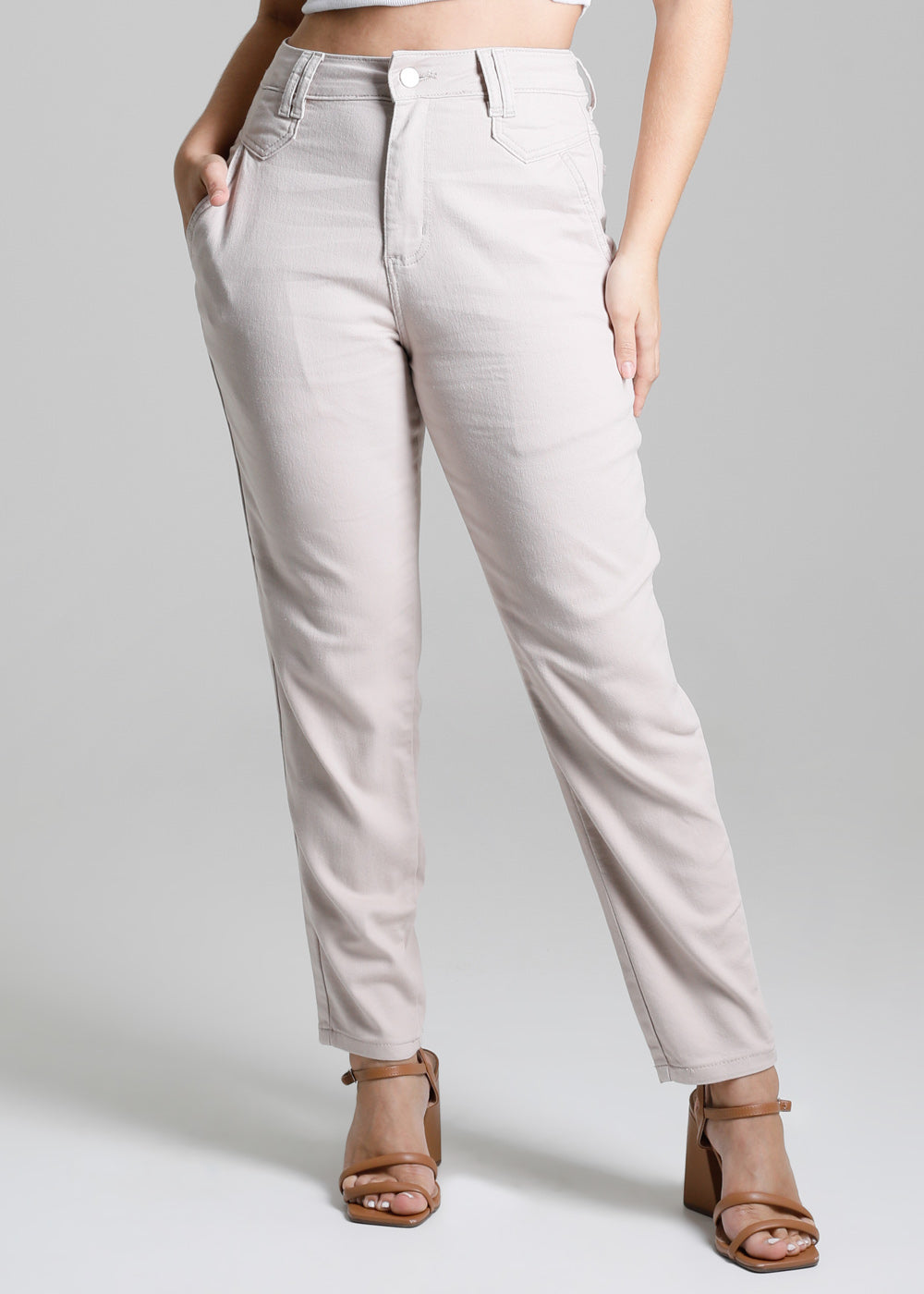 Calça Sarja Sawary Mom - 276235 BEGE