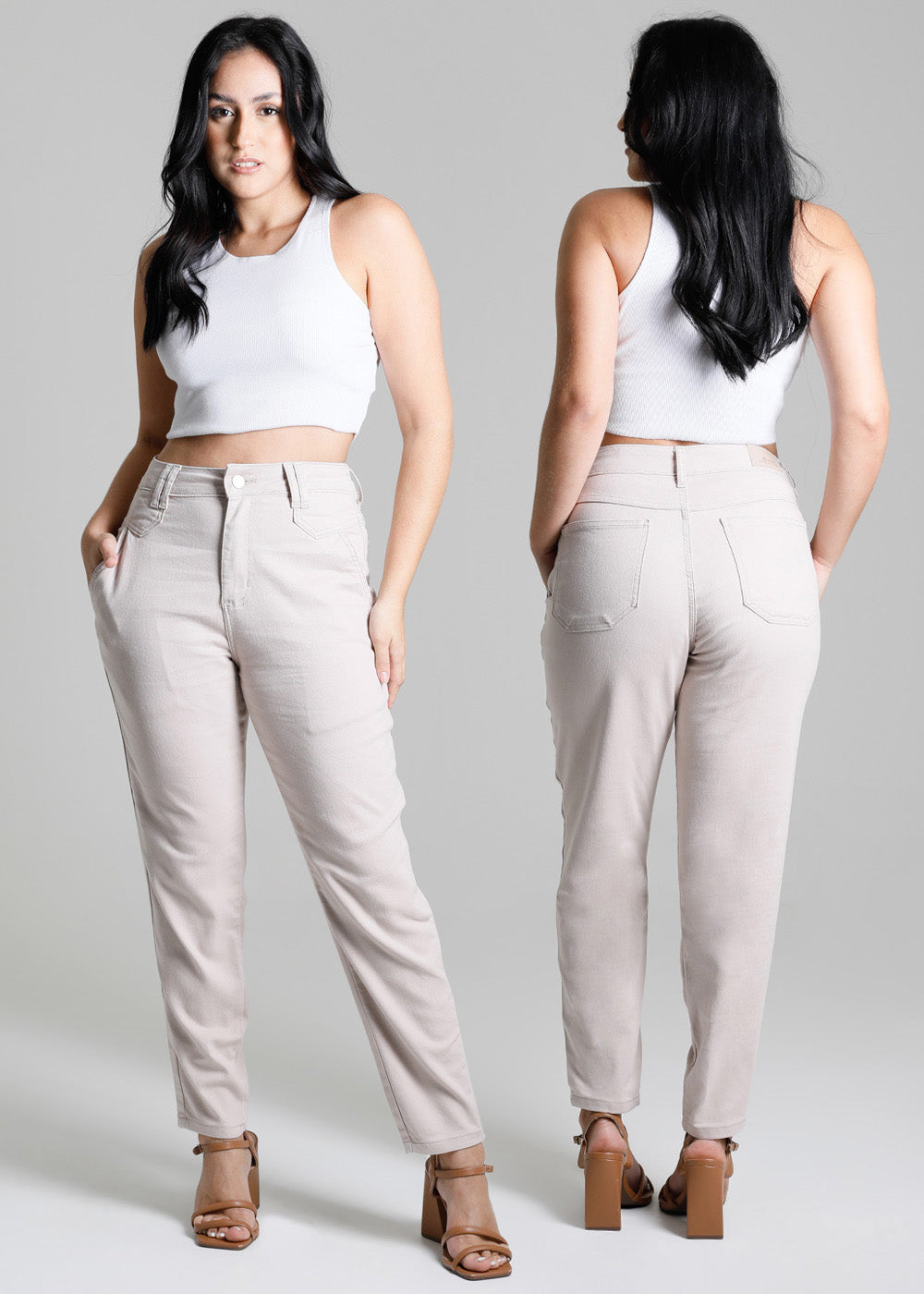 Calça Sarja Sawary Mom - 276235 BEGE