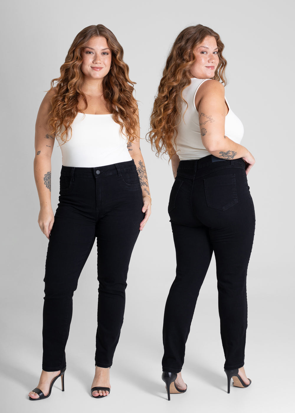 Calça Sarja Sawary Plus Size Cigarrete - 276272 PRETO