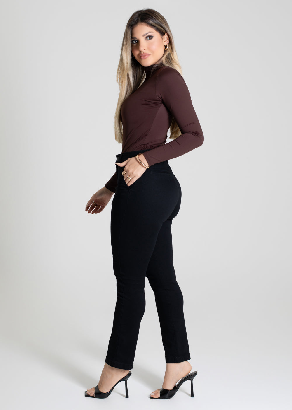 Calça Sarja Sawary Reta - 276312 PRETO