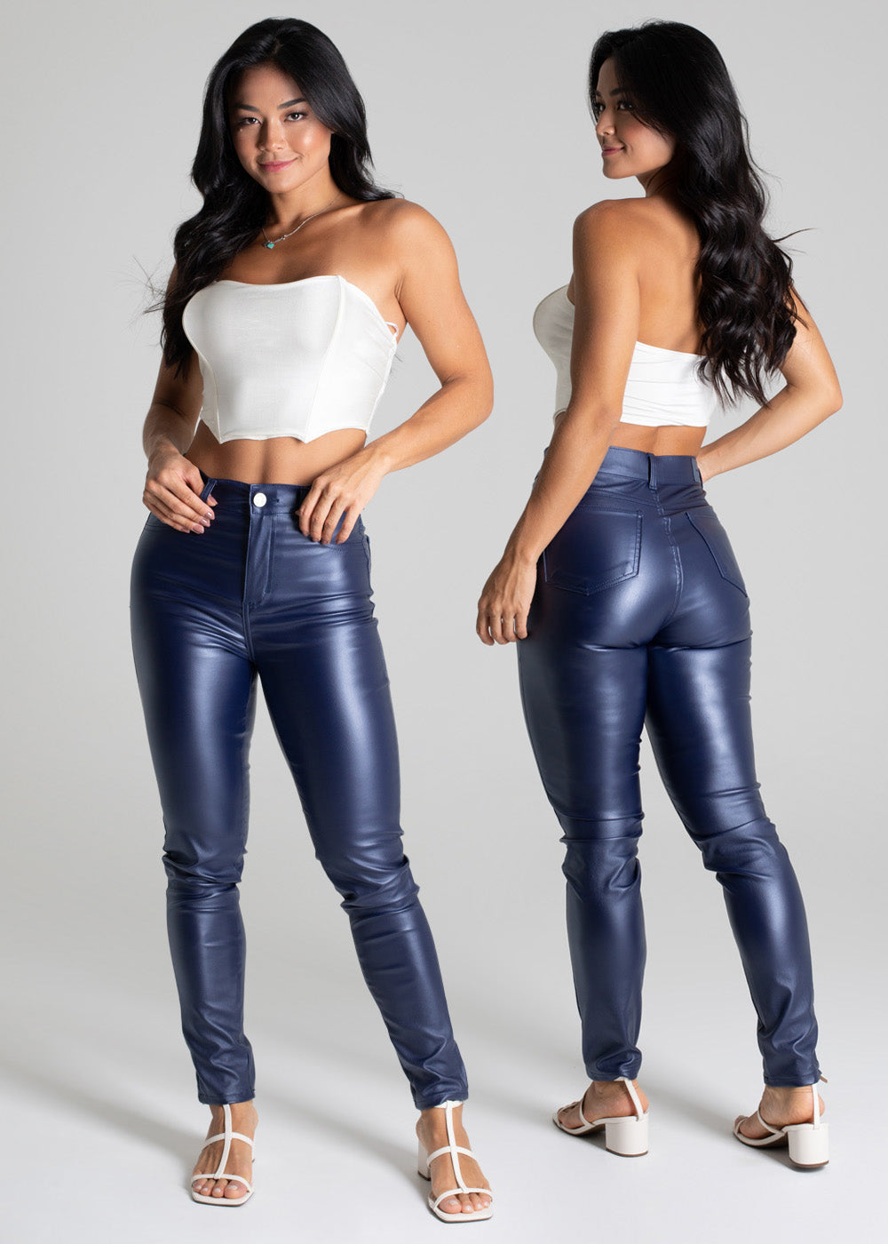 Calça Resinada Sawary Cigarrete - 276517 AZUL