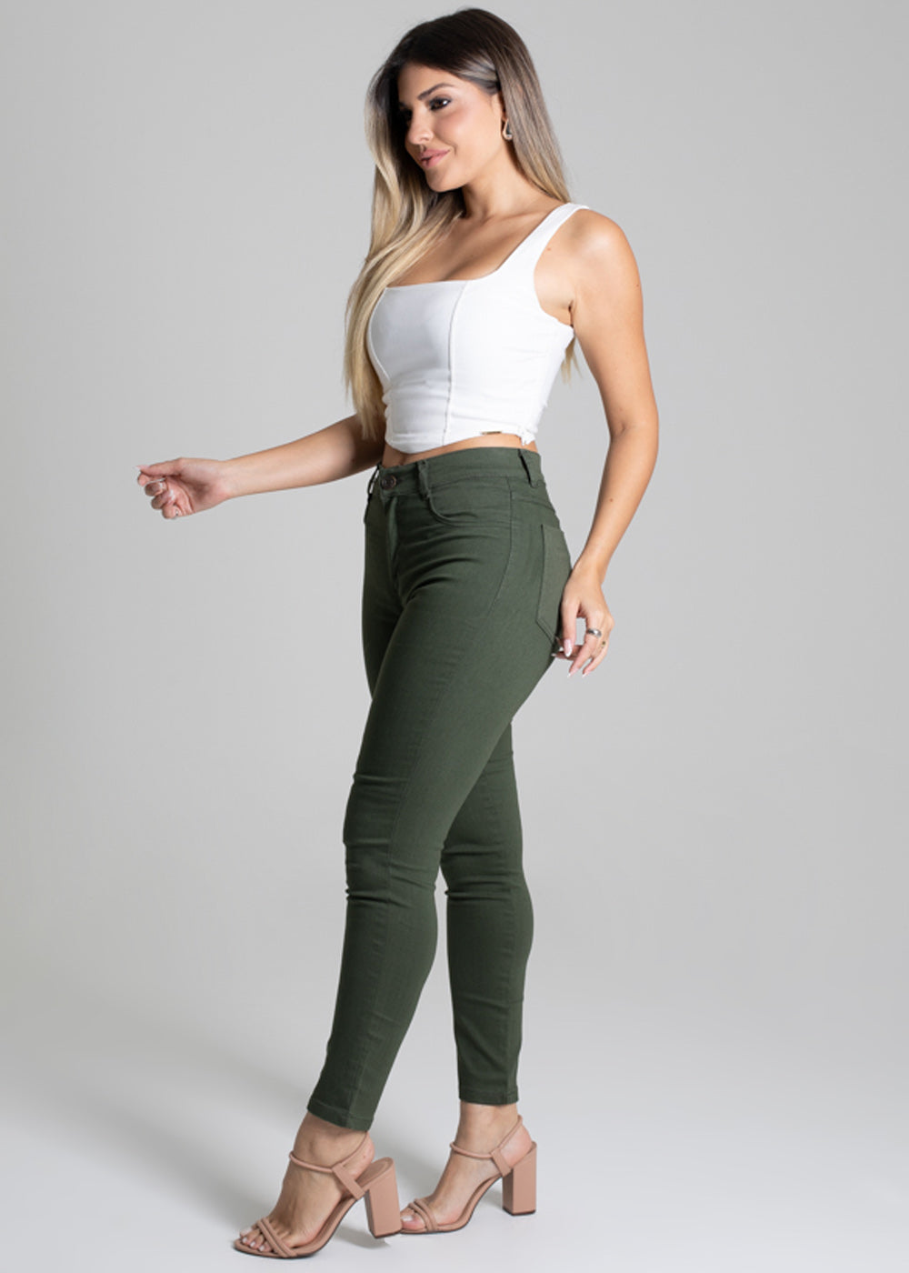 Calça Sarja Sawary Skinny - 277068 VERDE