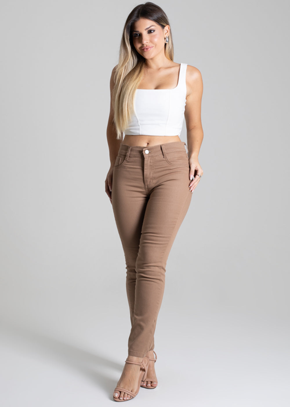 Calça Sarja Sawary Skinny - 277092 BEGE