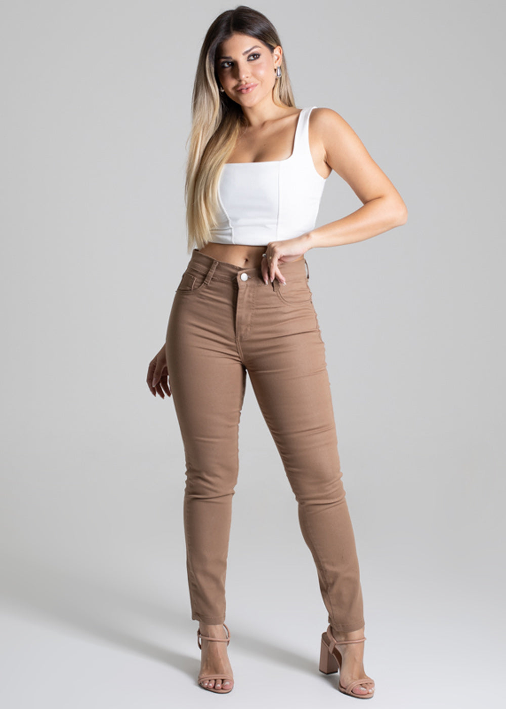 Calça Sarja Sawary Cigarrete - 277092 BEGE