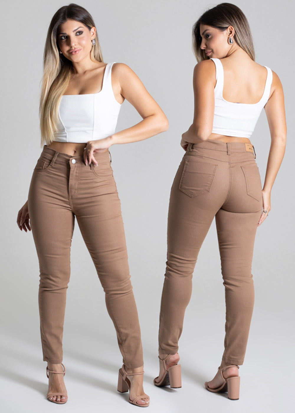 Calça Sarja Sawary Cigarrete - 277092 BEGE