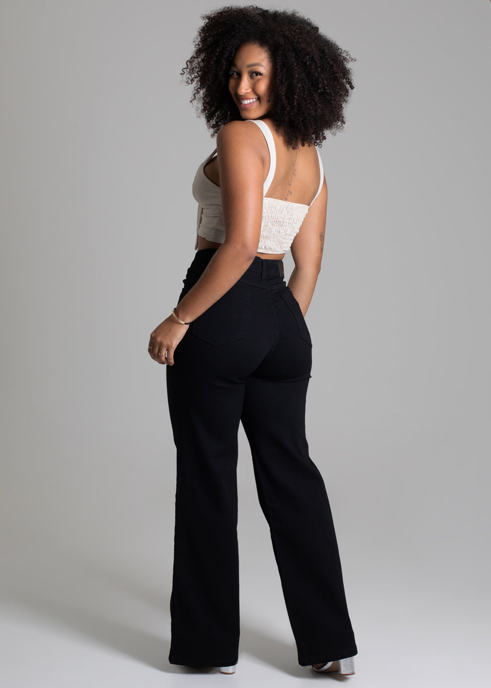 Calça Sarja Sawary Wide Leg - 277557 PRETO