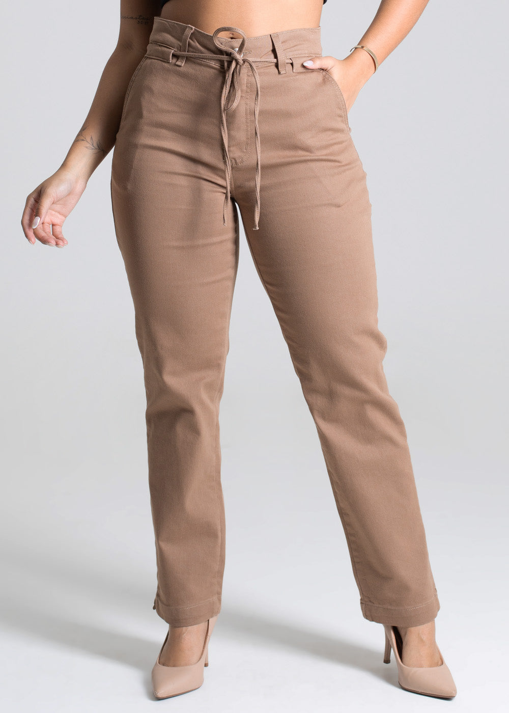 Calça Sarja Sawary Reta - 277705 BEGE