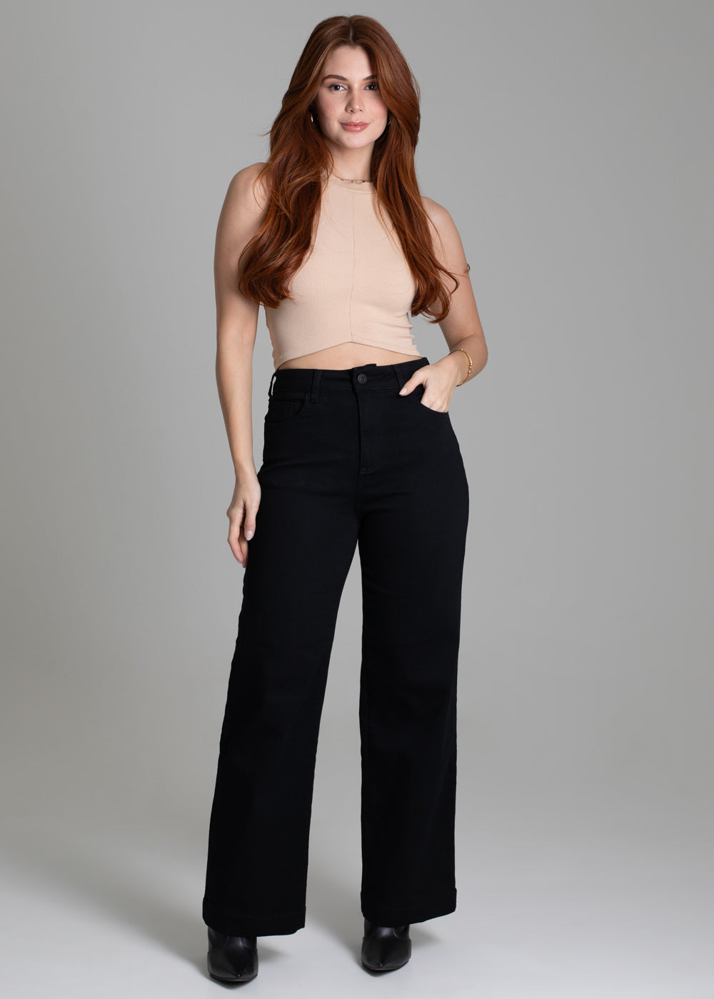 Calça Sarja Sawary Wide Leg - 277793 PRETO