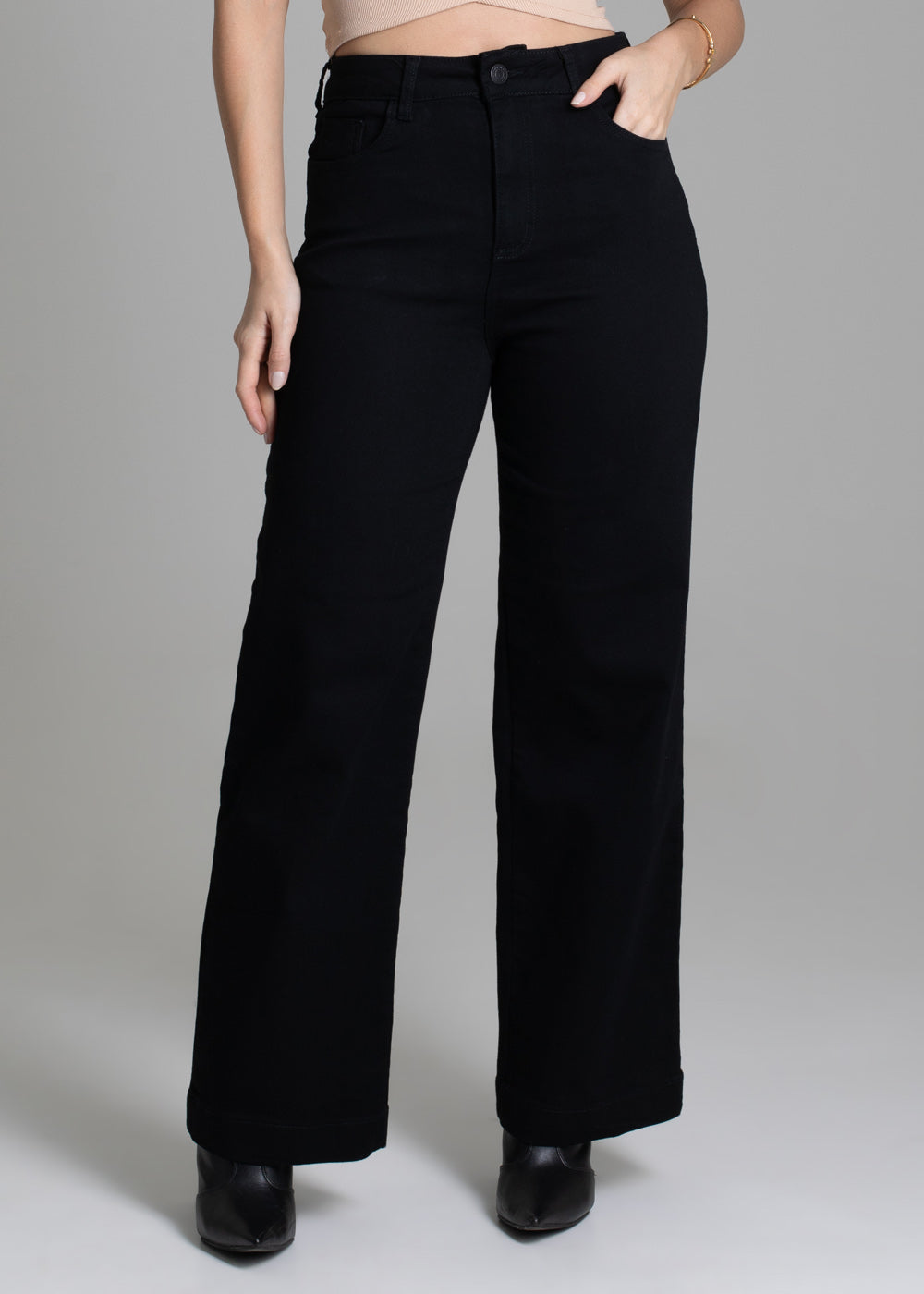 Calça Sarja Sawary Wide Leg - 277793 PRETO