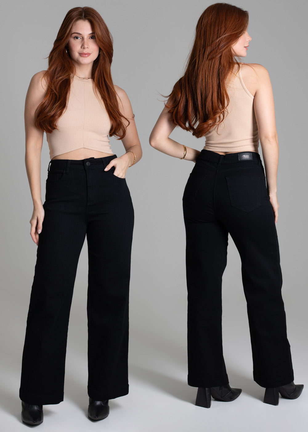 Calça Sarja Sawary Wide Leg - 277793 PRETO