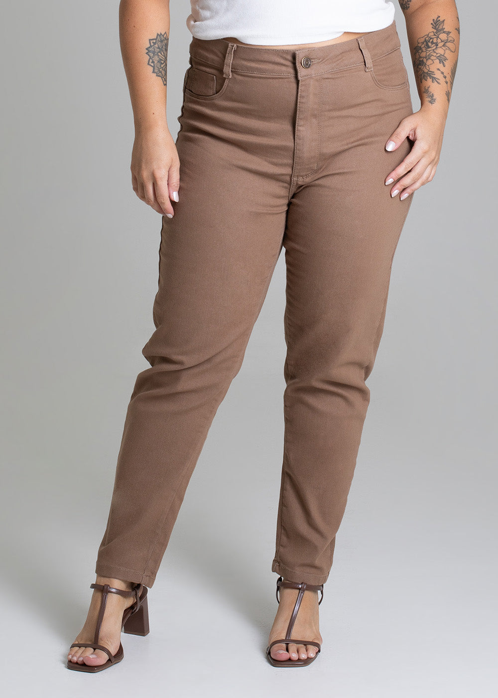Calça Sarja Sawary Plus Size - 277971 BEGE
