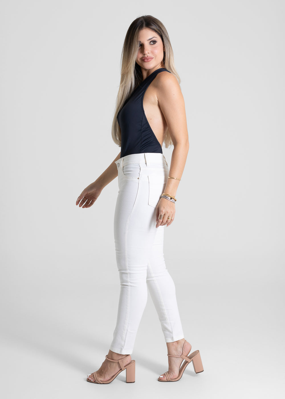 Calça Sarja Sawary Cigarrete - 278678 OFF WHITE