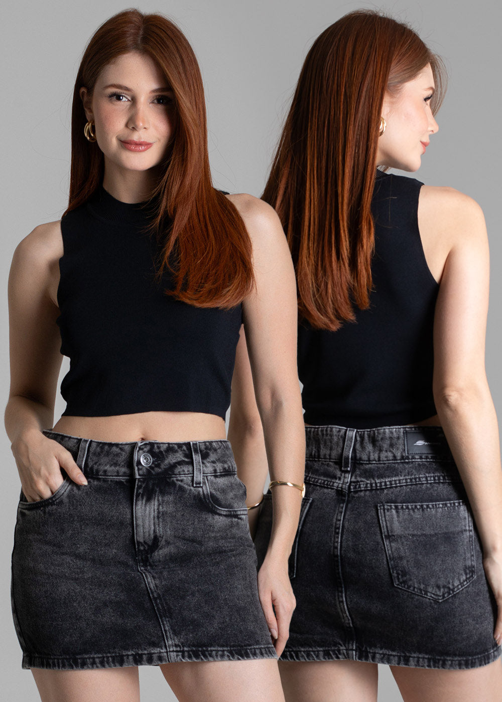 Saia Jeans Sawary - 278819 PRETO