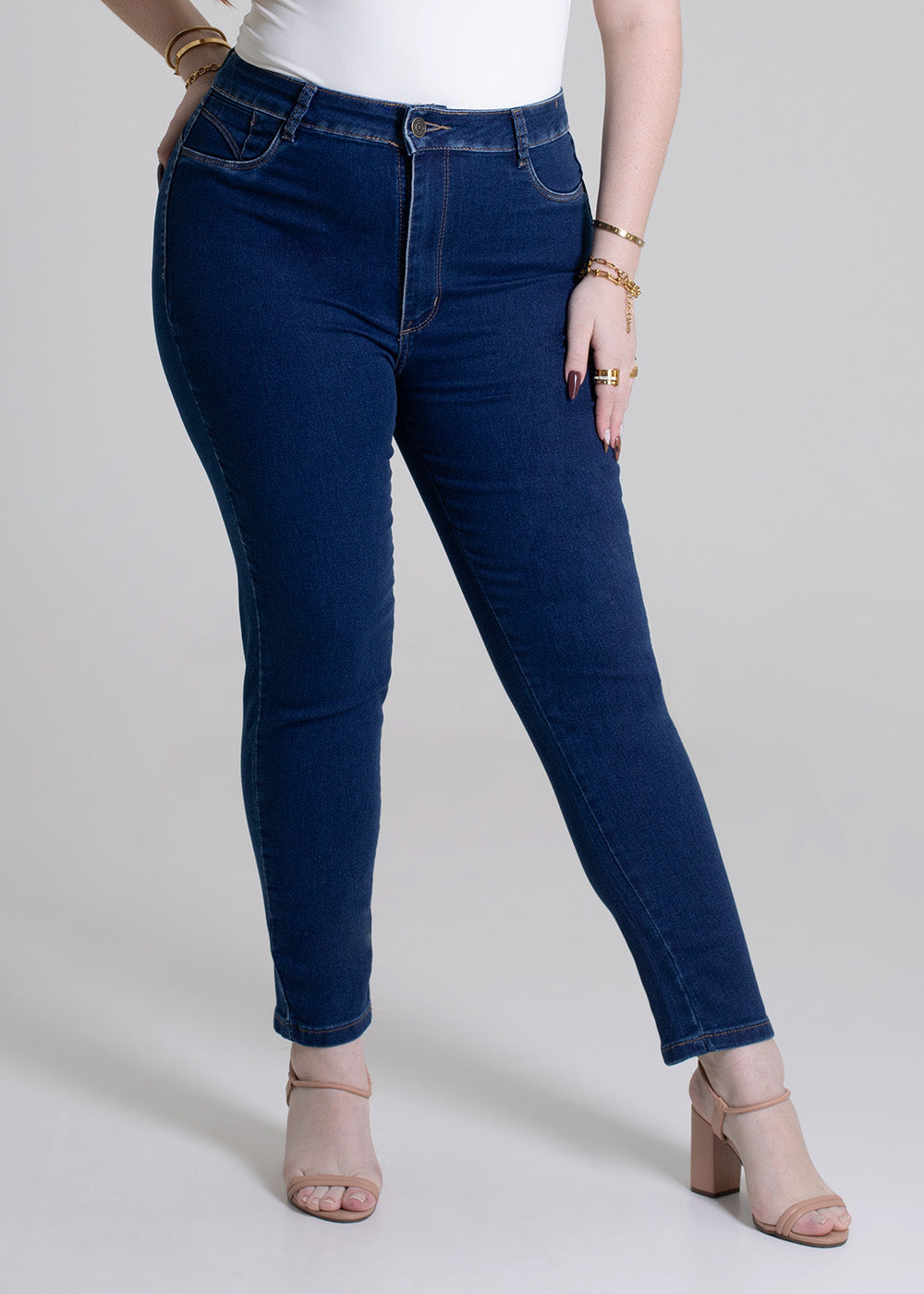 Calça Jeans Sawary Cigarrete Plus Size - 279363 AZUL