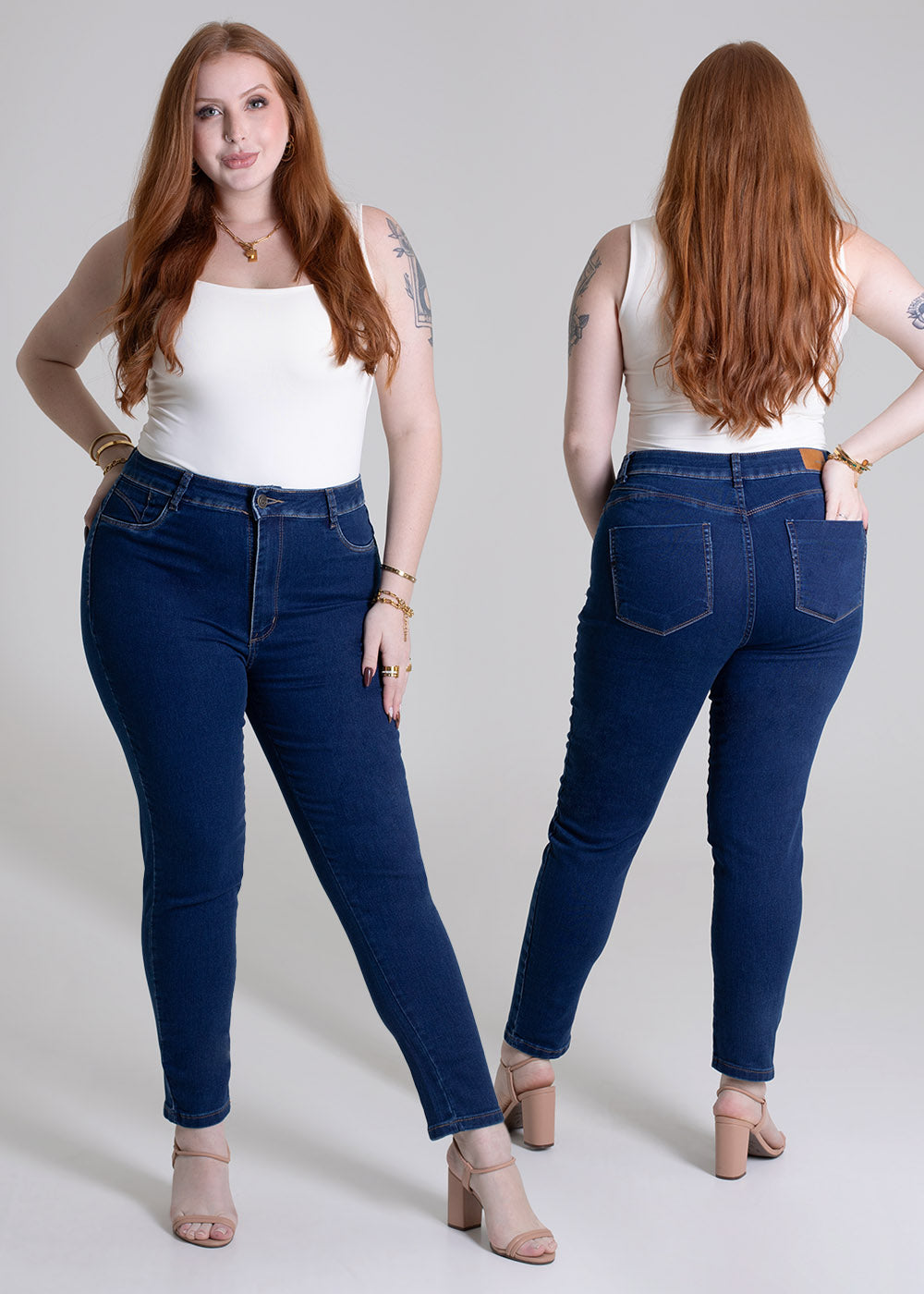 Calça Jeans Sawary Cigarrete Plus Size - 279363 AZUL