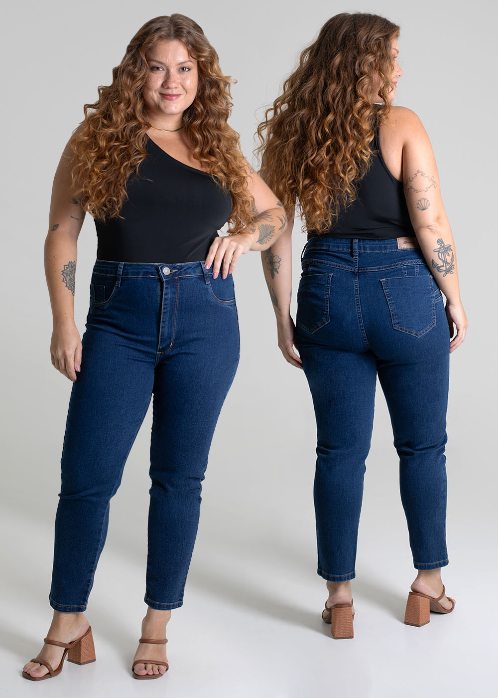 Calça Jeans Sawary Cropped Plus Size - 279370 AZUL