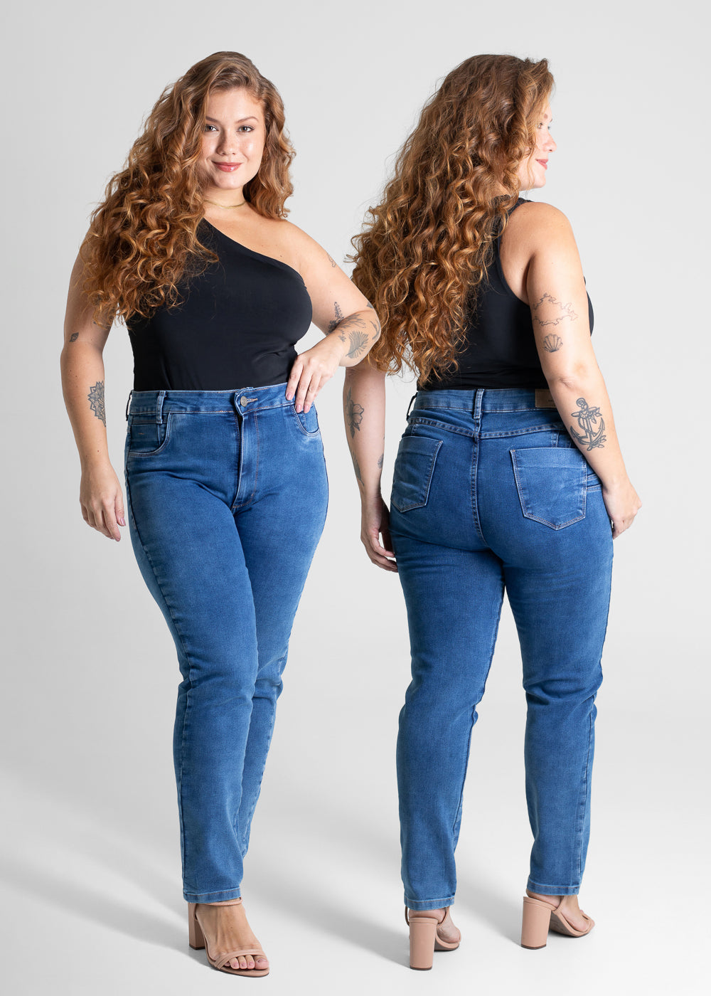 Calça Jeans Sawary Cigarrete Plus Size - 279392 AZUL
