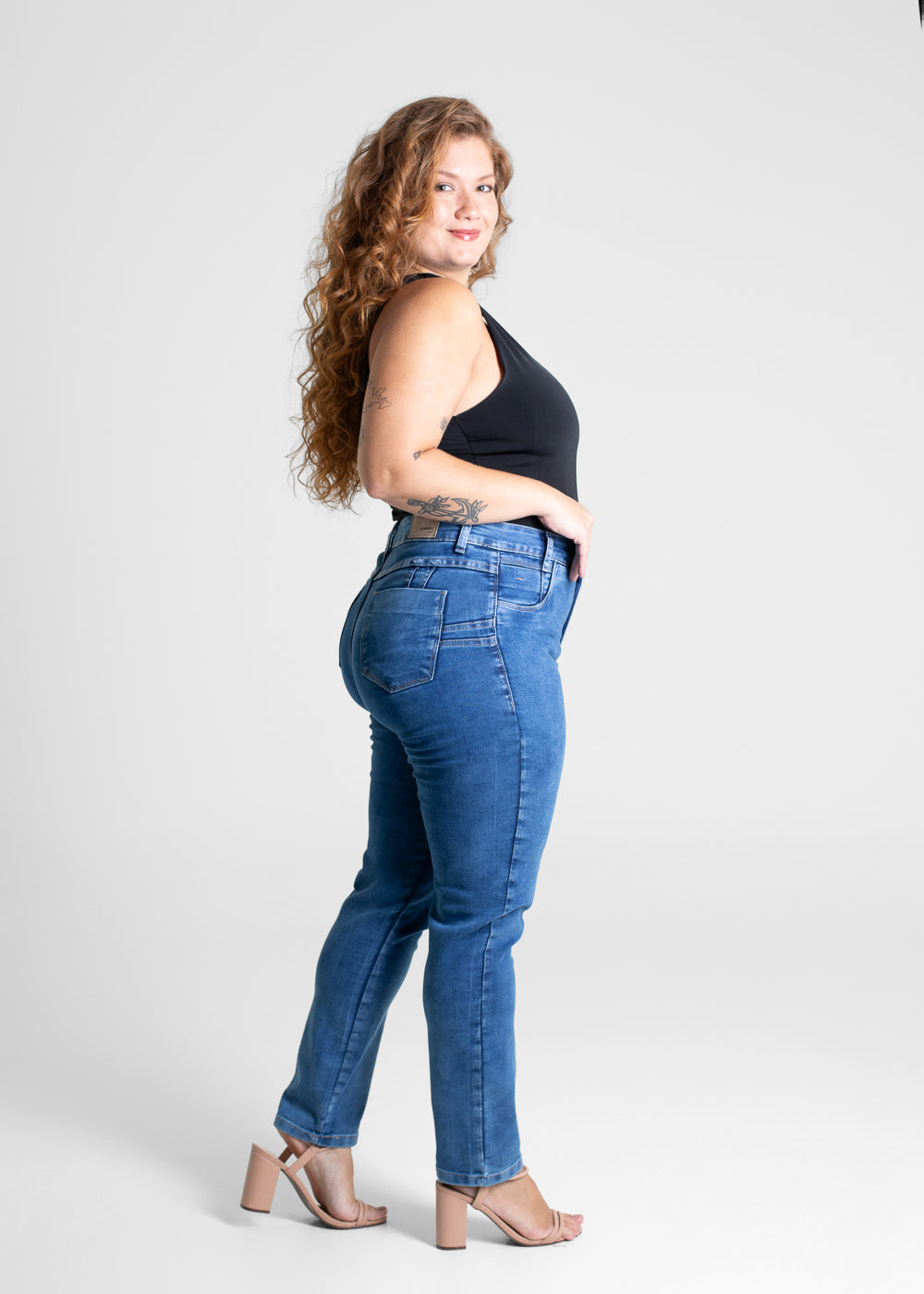 Calça Jeans Sawary Cigarrete Plus Size - 279392 AZUL