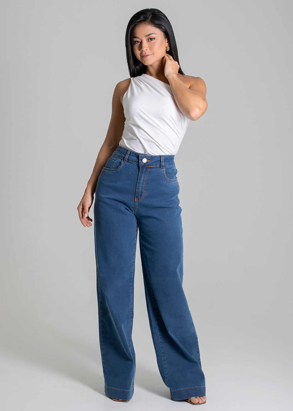 Calça Jeans Sawary Wide Leg - 279580 PRETO