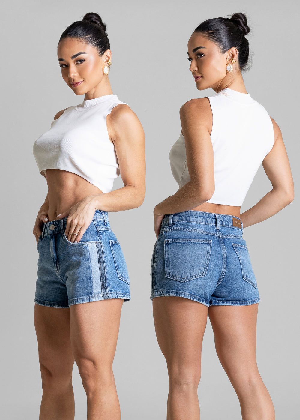 Shorts Jeans Recortes Sawary - 279876 AZUL