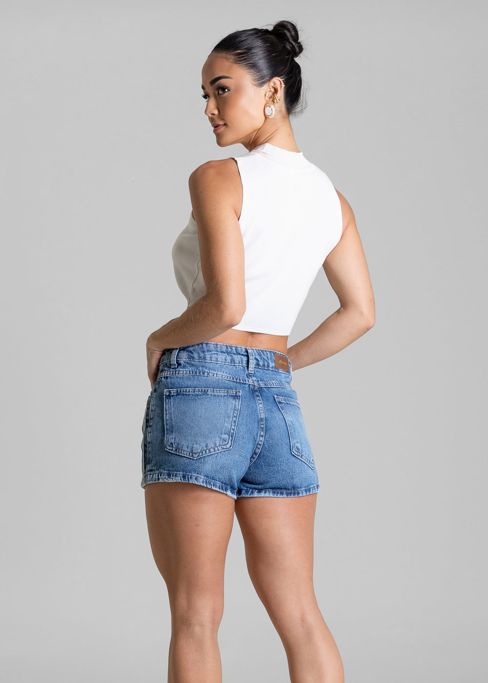 Shorts Jeans Recortes Sawary - 279876 AZUL