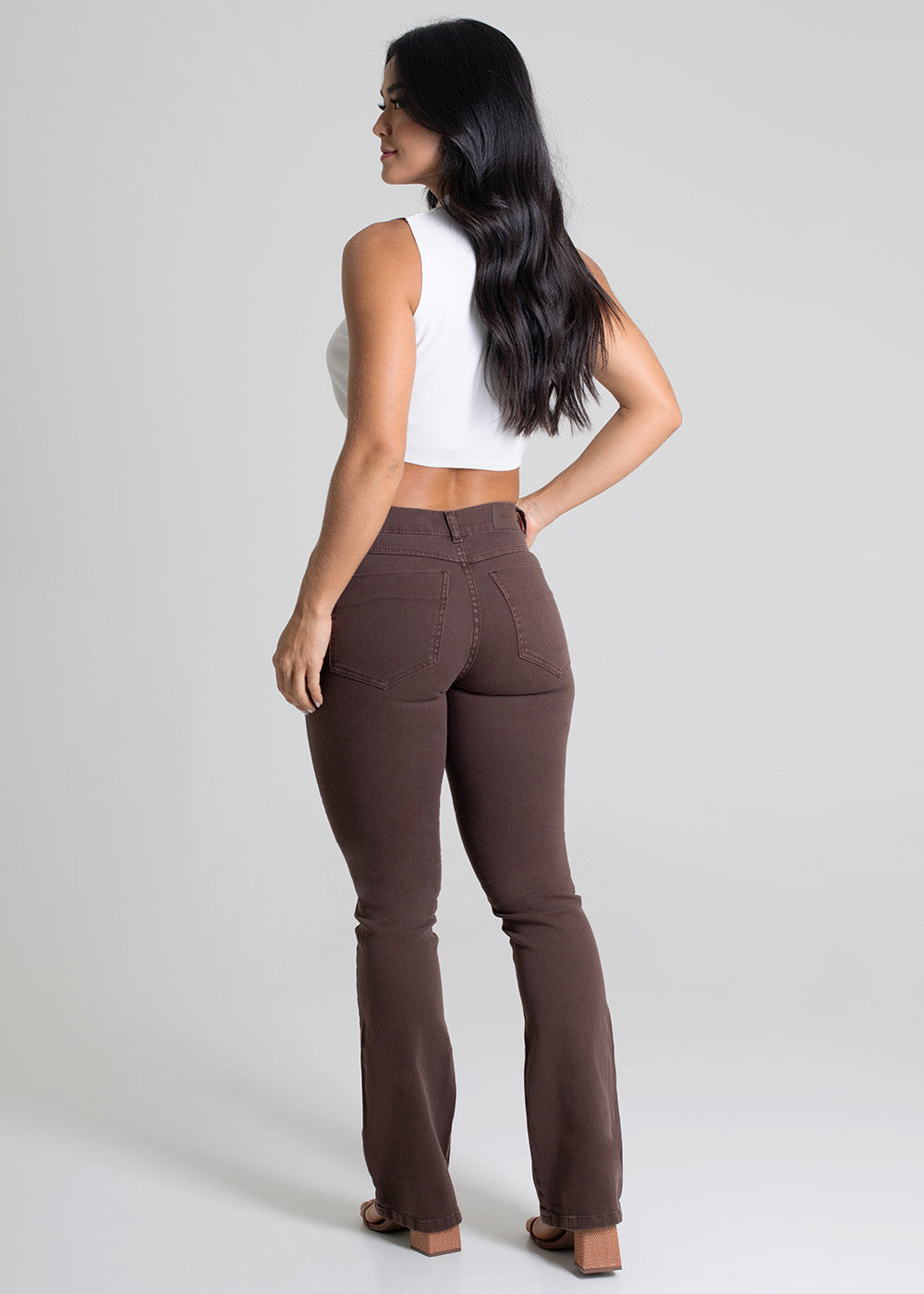 Calça Sarja Sawary Boot Cut - 279958 MARROM