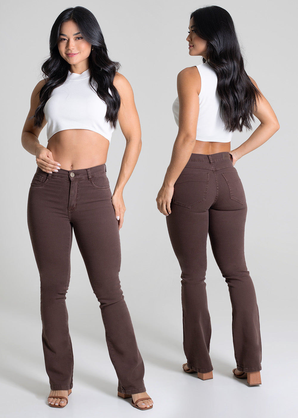 Calça Sarja Sawary Boot Cut - 279958 MARROM