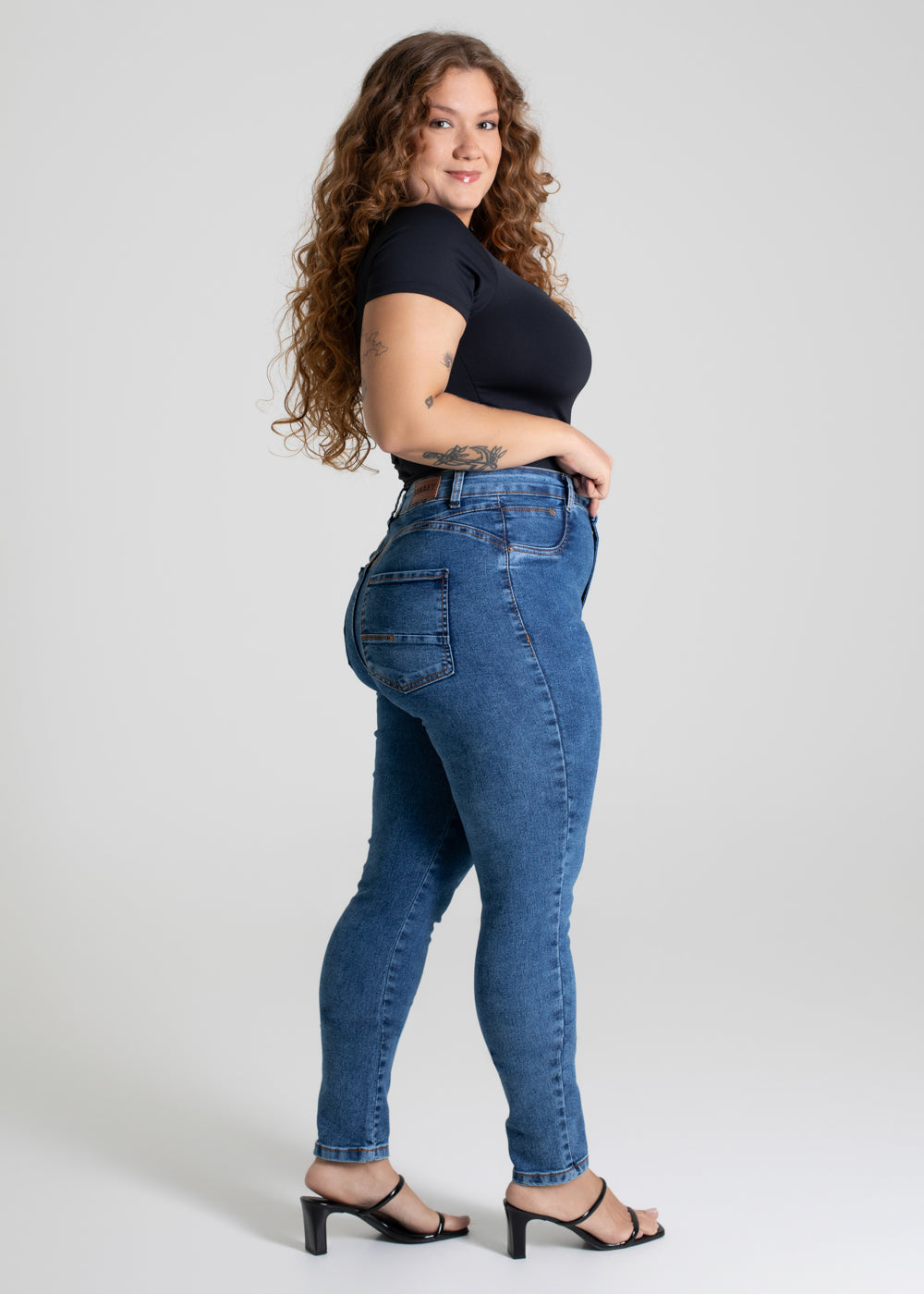 Calça Jeans Sawary Push Up  Plus Size - 279960 AZUL