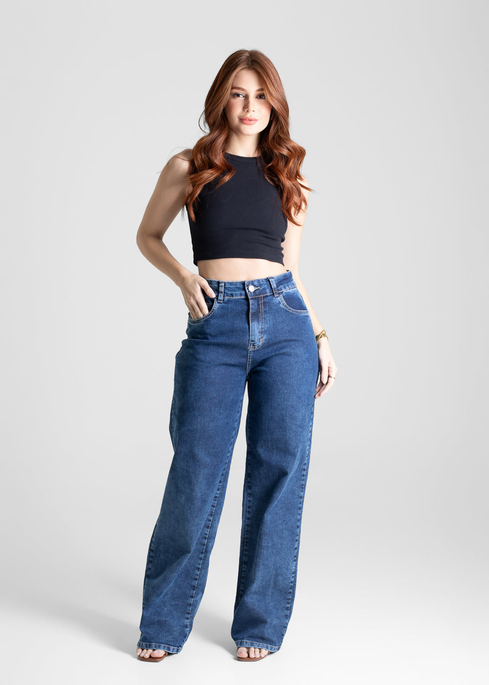 Calça Jeans Sawary Wide Leg - 280267 AZUL