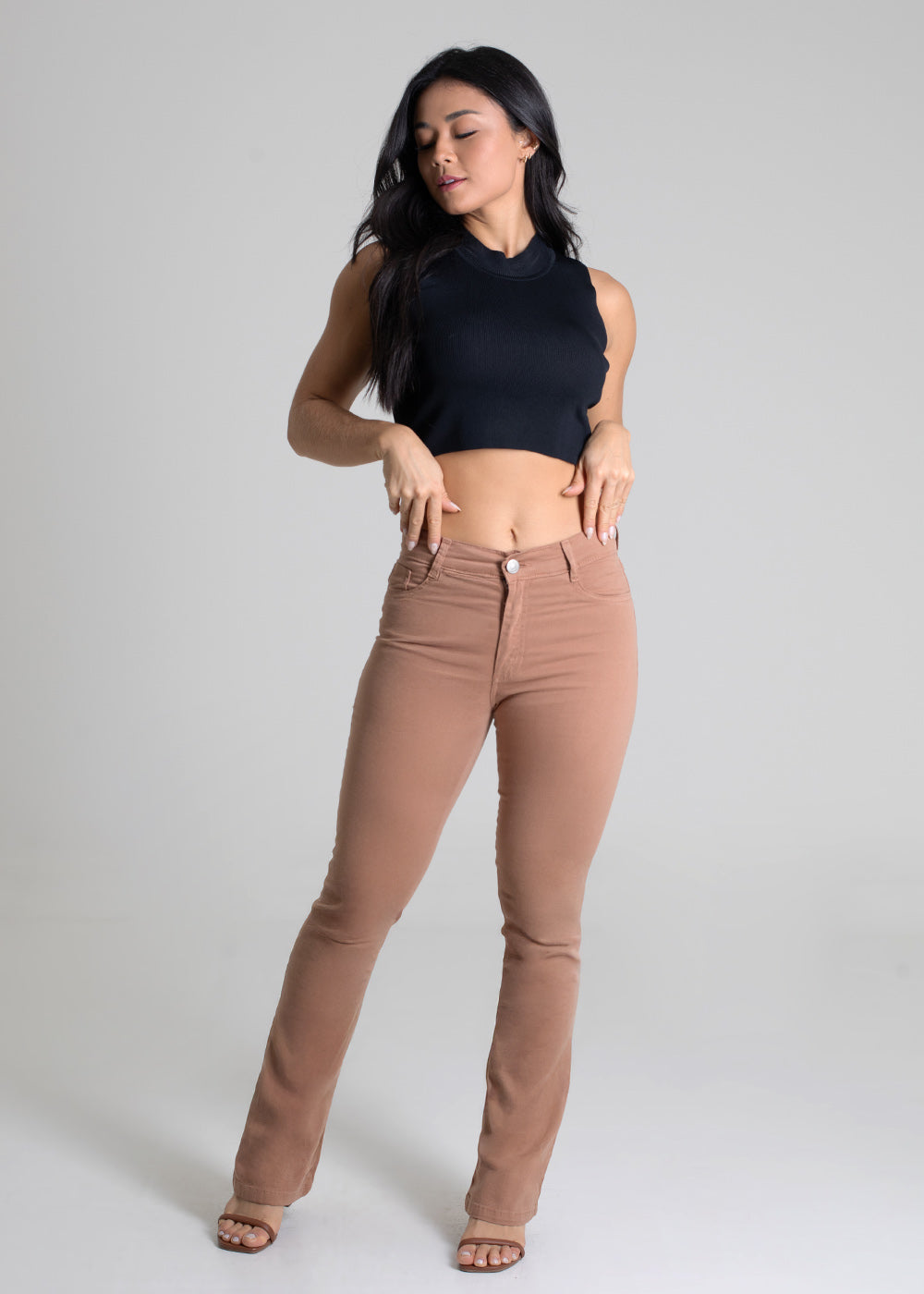 Calça Sarja Sawary Boot Cut - 280284 MARROM