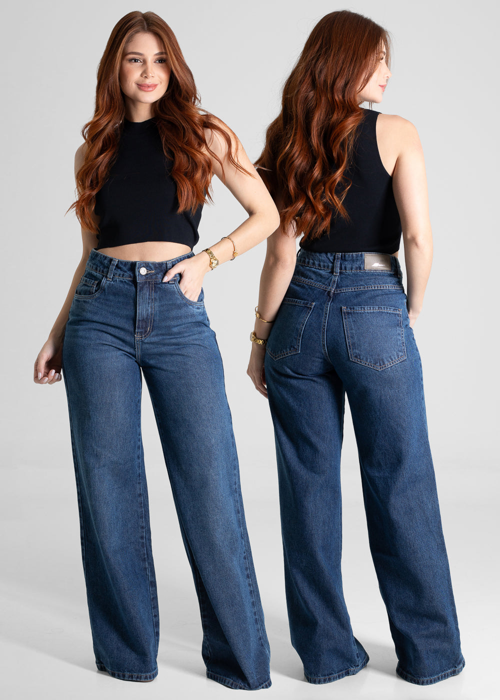 Calça Jeans Sawary Extra Wide Leg - 280289 AZUL