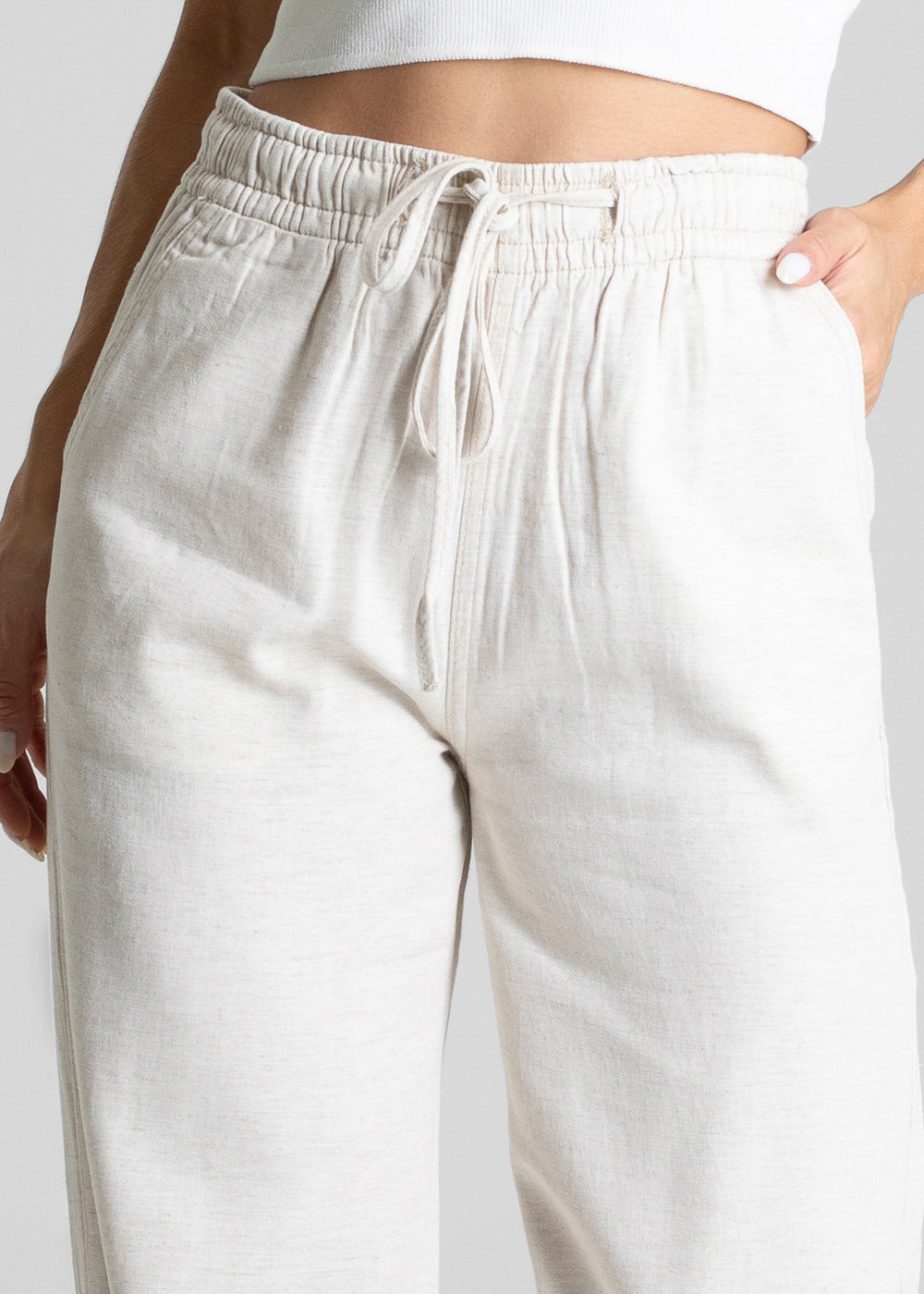 Calça Linho Sawary Wide Leg - 280338 OFF WHITE