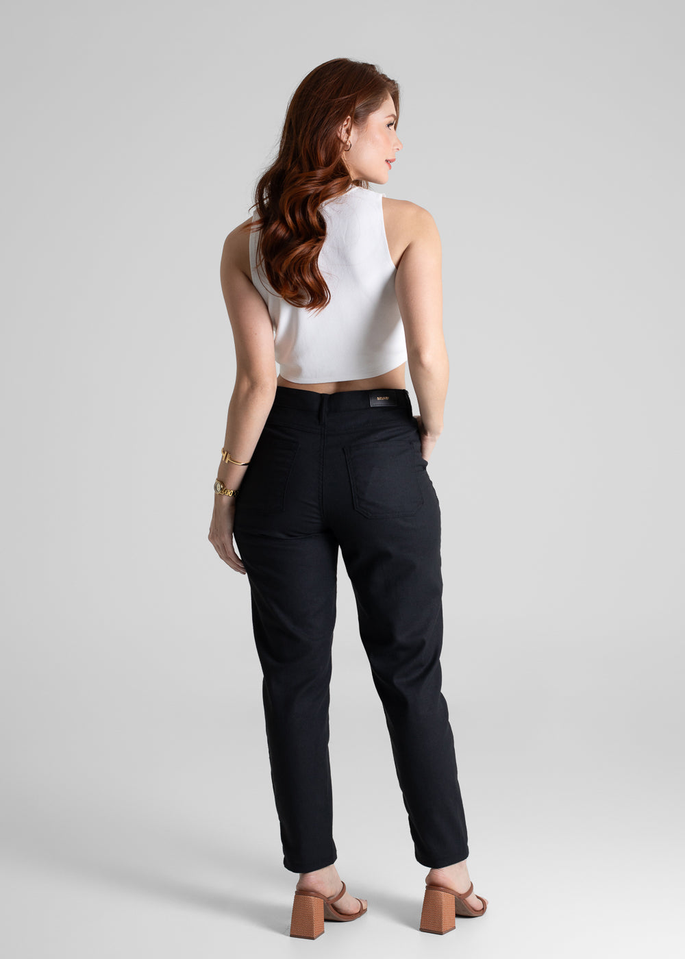 Calça Linho Sawary Mom - 280544 PRETO