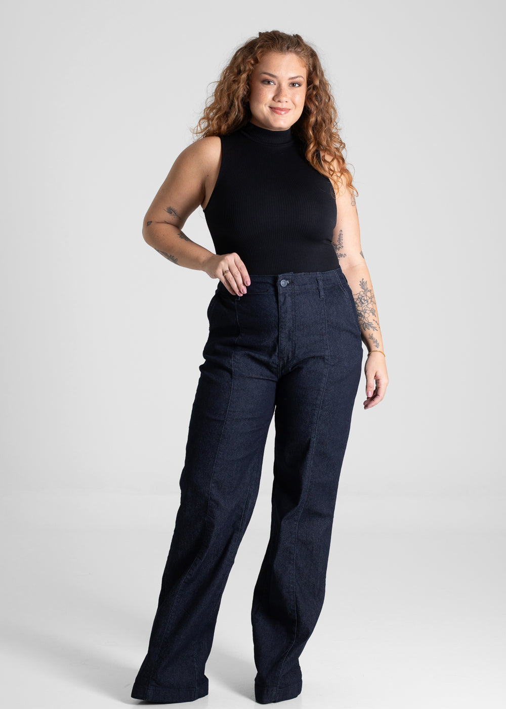 Calça Jeans Sawary Wide Leg Plus Size - 280630 AZUL