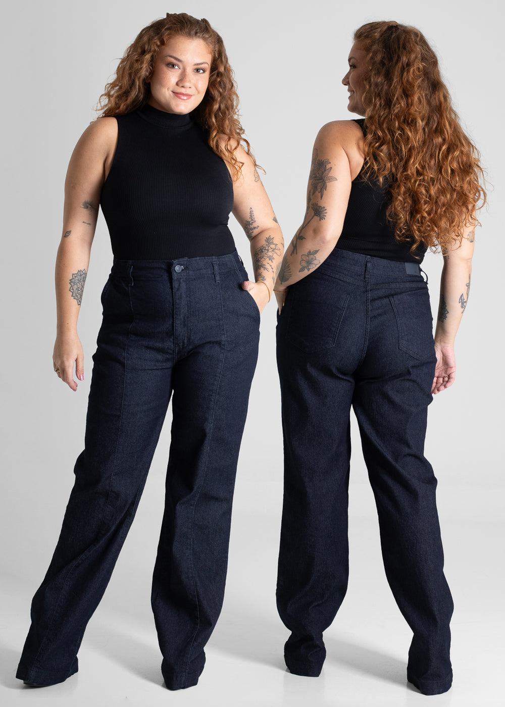 Calça Jeans Sawary Wide Leg Plus Size - 280630 AZUL