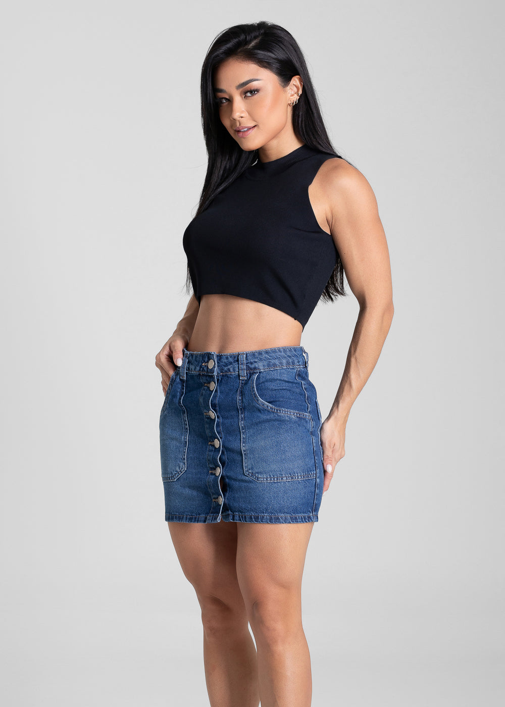 Saia Jeans Sawary - 280744 AZUL