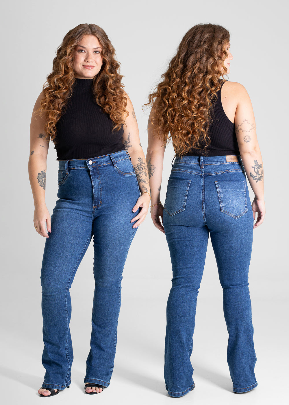 Calça Jeans Sawary Plus Size Bootcut - 280842 AZUL