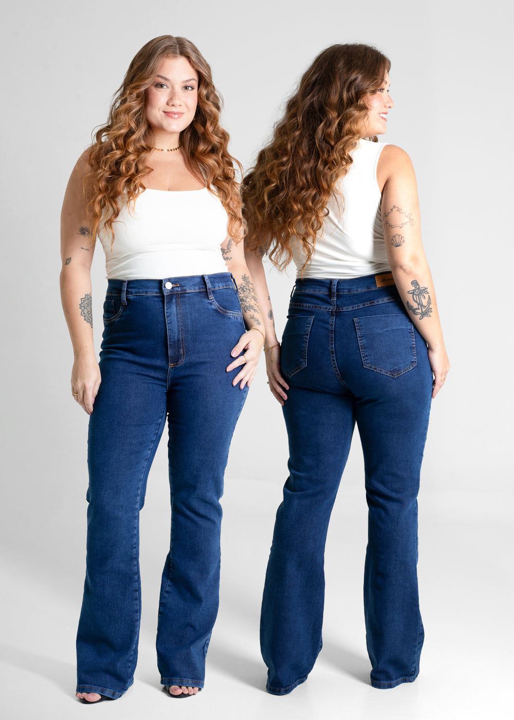 Calça Jeans Sawary Plus Size Bootcut - 280849 AZUL
