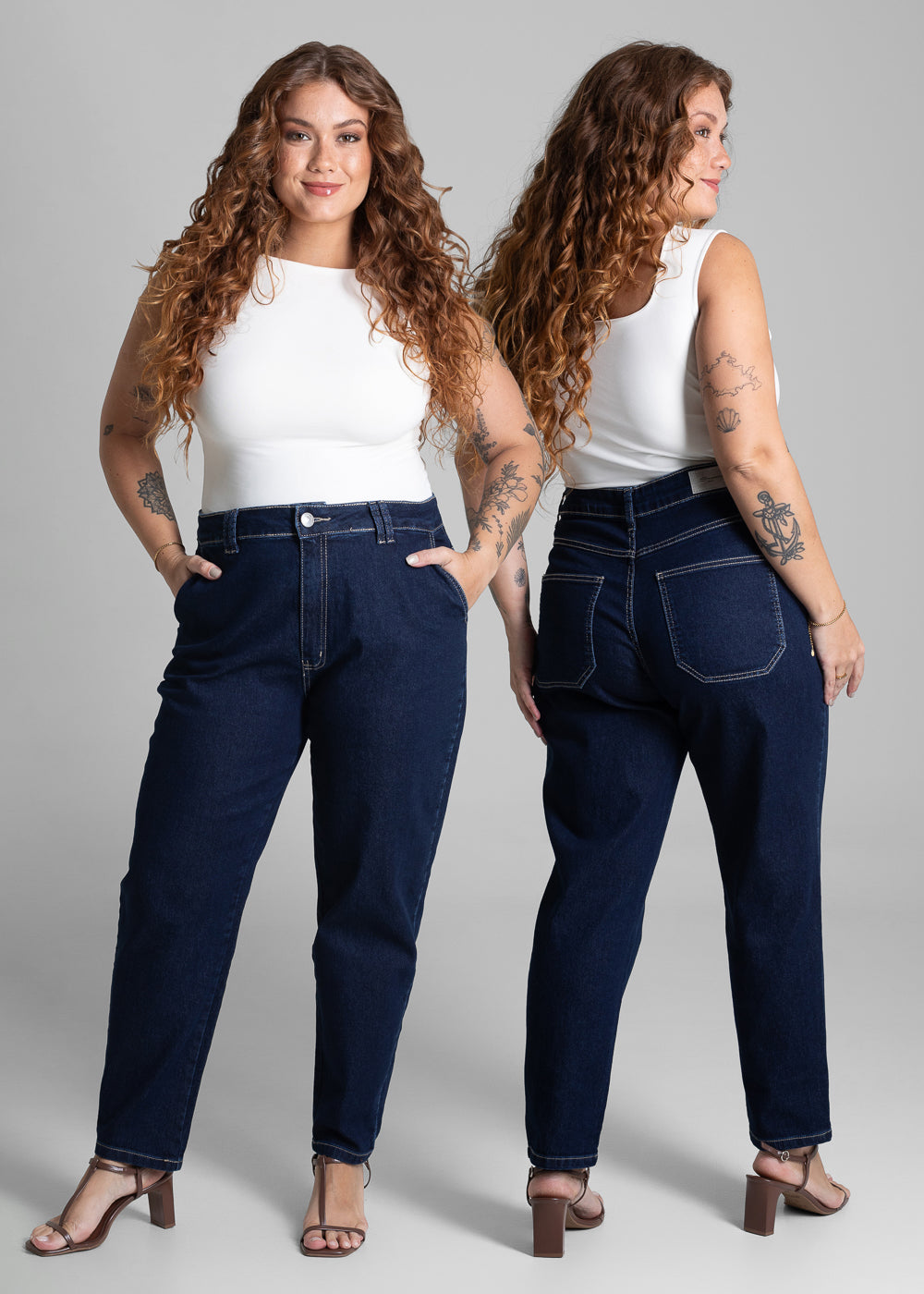 Calça Jeans Sawary Plus Size Mom - 280931 AZUL